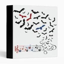 Bat Music Design 2 3 Ring Binders