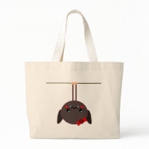 bat on a wire vampire canvas bag