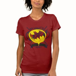 Bat Symbol Tagged Over Justice League Tshirt