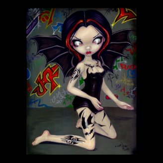 Bat Tattoos urban fairy tribal graffiti Art Print