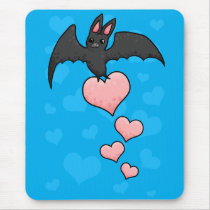 Bat with Hearts mousepads