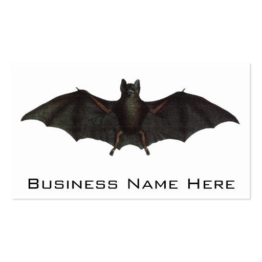 Bat With Open Wings Business Card Template
