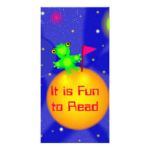Bata the Space Bat Designed Book Mark Custom Photo Card