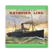 Batavier Line - Vintage Travel Refrigerator Magnet