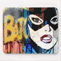 batgirl, monthly trend, gotham, comic book style, art, Mouse pad with custom graphic design