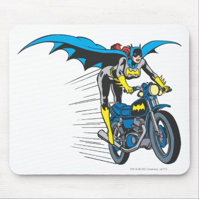 Batgirl on Batcycle mousepads
