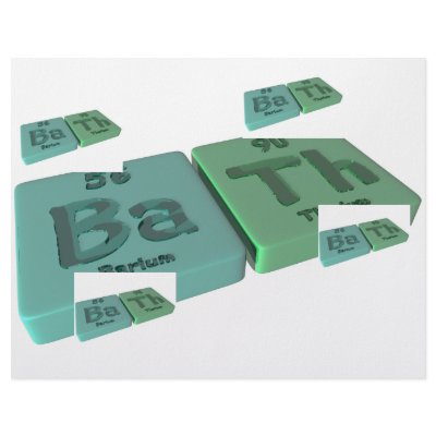 Bath as Ba Barium and Th Thorium Customized Letterhead by ChemicalWords