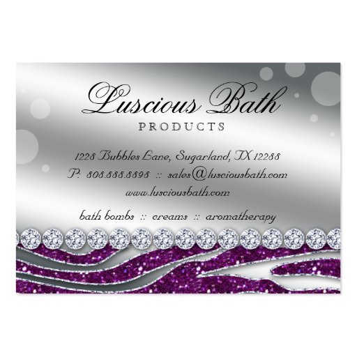 Bath Business Card Nail Salon Bubbles Pedicure (back side)