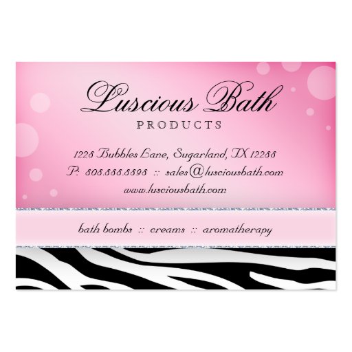 Bath Business Card Nail Salon Bubbles Pedicure (back side)