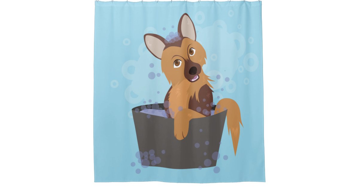 Bath Time Puppy Shower Curtain Zazzle
