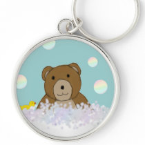 Bath Time Teddy Keychain