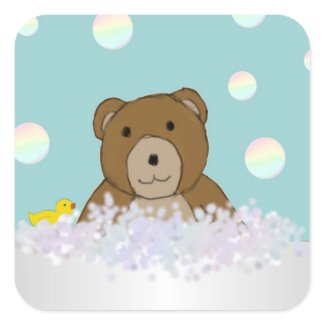 Bath Time Teddy Stickers sticker