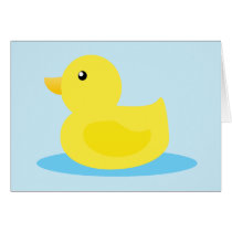 Bath Time Yellow Duck Cards