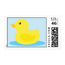 Bath Time Yellow Duck Postage Stamps