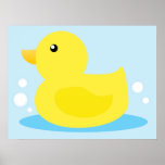 Bath Time Yellow Duck Posters