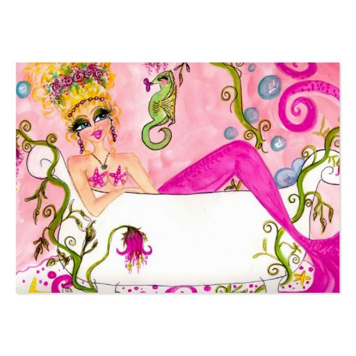 Bath tub mermaid , Name, Address 1, Add... Business Card Templates (back side)