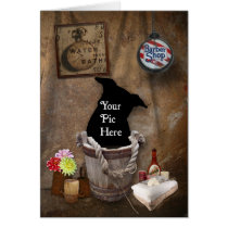 Bath Tub Wash Bucket Western Photography Backdrop cards