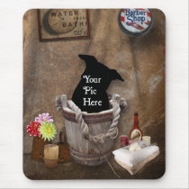 Bath Tub Wash Bucket Western Photography Backdrop mousepads