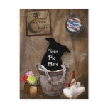 Bath Tub Wash Bucket Western Photography Backdrop Postcard