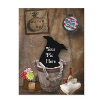 Bath Tub Wash Bucket Western Photography Backdrop postcards