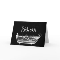Bath Tub X-Ray Skeleton Black & White Greeting Cards