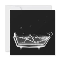 Bath Tub X-Ray Skeleton Black & White Announcement