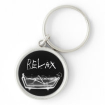 Bath Tub X-Ray Skeleton Black & White Key Chains