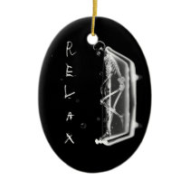 Bath Tub X-Ray Skeleton Black & White Ornament