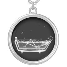 Bath Tub X-Ray Skeleton Black & White Pendants