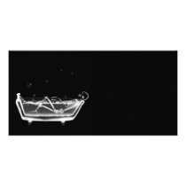 Bath Tub X-Ray Skeleton Black & White Photo Card