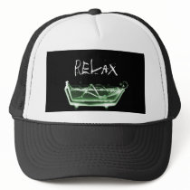 Bath Tub X-Ray Skeleton Green Trucker Hat
