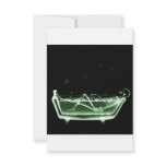 Bath Tub X-Ray Skeleton Green Invitation