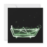 Bath Tub X-Ray Skeleton Green Custom Announcements