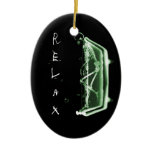 Bath Tub X-Ray Skeleton Green Christmas Tree Ornaments