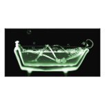 Bath Tub X-Ray Skeleton Green photo cards