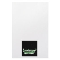 Bath Tub X-Ray Skeleton Green Custom Stationery