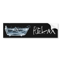 BATH TUB X-RAY VISION SKELETON - BLUE BUMPER STICKERS
