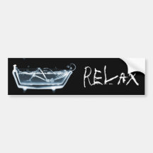 BATH TUB X-RAY VISION SKELETON - BLUE BUMPER STICKERS