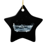 BATH TUB X-RAY VISION SKELETON - BLUE CHRISTMAS TREE ORNAMENTS