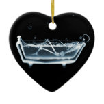 BATH TUB X-RAY VISION SKELETON - BLUE CHRISTMAS ORNAMENT