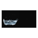 BATH TUB X-RAY VISION SKELETON - BLUE photo cards