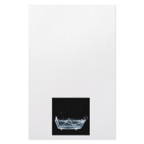 BATH TUB X-RAY VISION SKELETON - BLUE PERSONALIZED STATIONERY