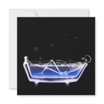 BATH TUB X-RAY VISION SKELETON - ORIGINAL INVITATION
