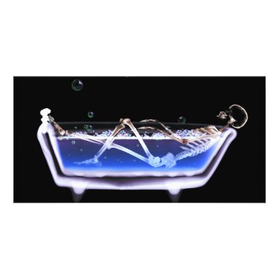 BATH TUB X-RAY VISION SKELETON - ORIGINAL PHOTO CARDS by VoXeeD