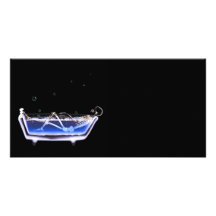 BATH TUB X-RAY VISION SKELETON - ORIGINAL PHOTO CARD