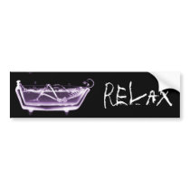 BATH TUB X-RAY VISION SKELETON - PURPLE BUMPER STICKERS
