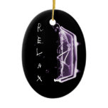BATH TUB X-RAY VISION SKELETON - PURPLE CHRISTMAS TREE ORNAMENT