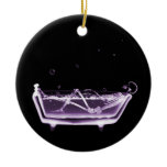 BATH TUB X-RAY VISION SKELETON - PURPLE CHRISTMAS ORNAMENTS