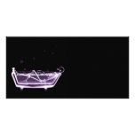 BATH TUB X-RAY VISION SKELETON - PURPLE photo cards