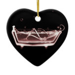 BATH TUB X-RAY VISION SKELETON - RED CHRISTMAS TREE ORNAMENT